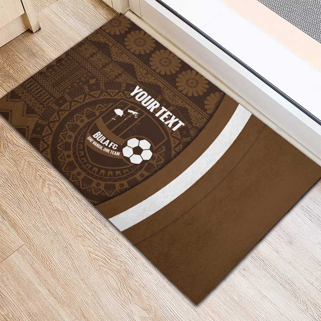Bula Fiji Football Custom Rubber Doormat One Vanua One Team Tapa Pattern