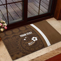 Bula Fiji Football Custom Rubber Doormat One Vanua One Team Tapa Pattern