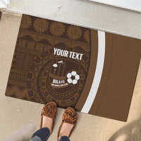 Bula Fiji Football Custom Rubber Doormat One Vanua One Team Tapa Pattern