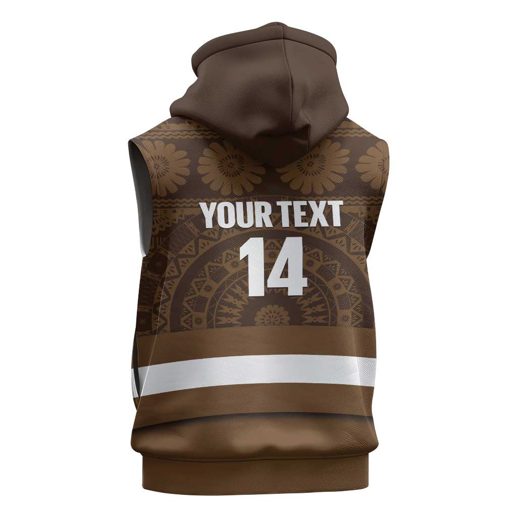 Bula Fiji Football Custom Sleeveless Hoodie One Vanua One Team Tapa Pattern LT14 - Polynesian Pride