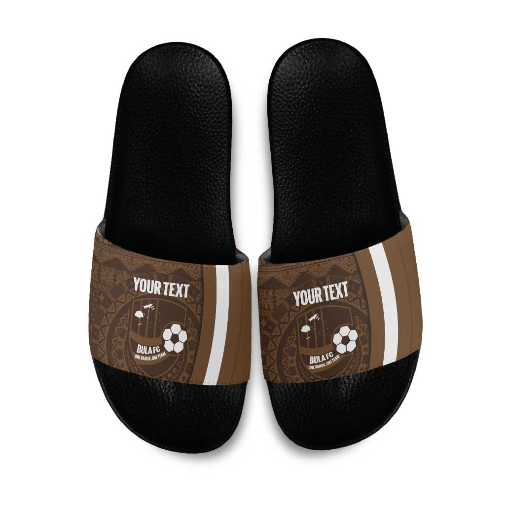 Bula Fiji Football Custom Slide Sandals One Vanua One Team Tapa Pattern