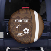 Bula Fiji Football Custom Spare Tire Cover One Vanua One Team Tapa Pattern LT14 No hole Brown - Polynesian Pride