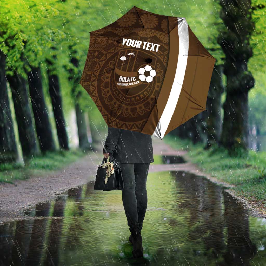 Bula Fiji Football Custom Umbrella One Vanua One Team Tapa Pattern