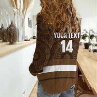 Bula Fiji Football Custom Women Casual Shirt One Vanua One Team Tapa Pattern LT14 - Polynesian Pride