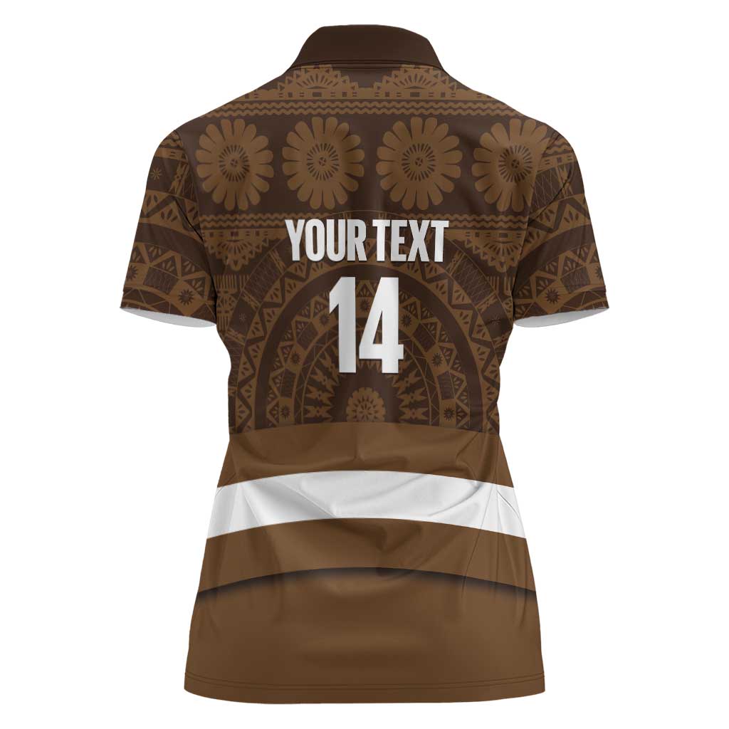 Bula Fiji Football Custom Women Polo Shirt One Vanua One Team Tapa Pattern LT14 - Polynesian Pride