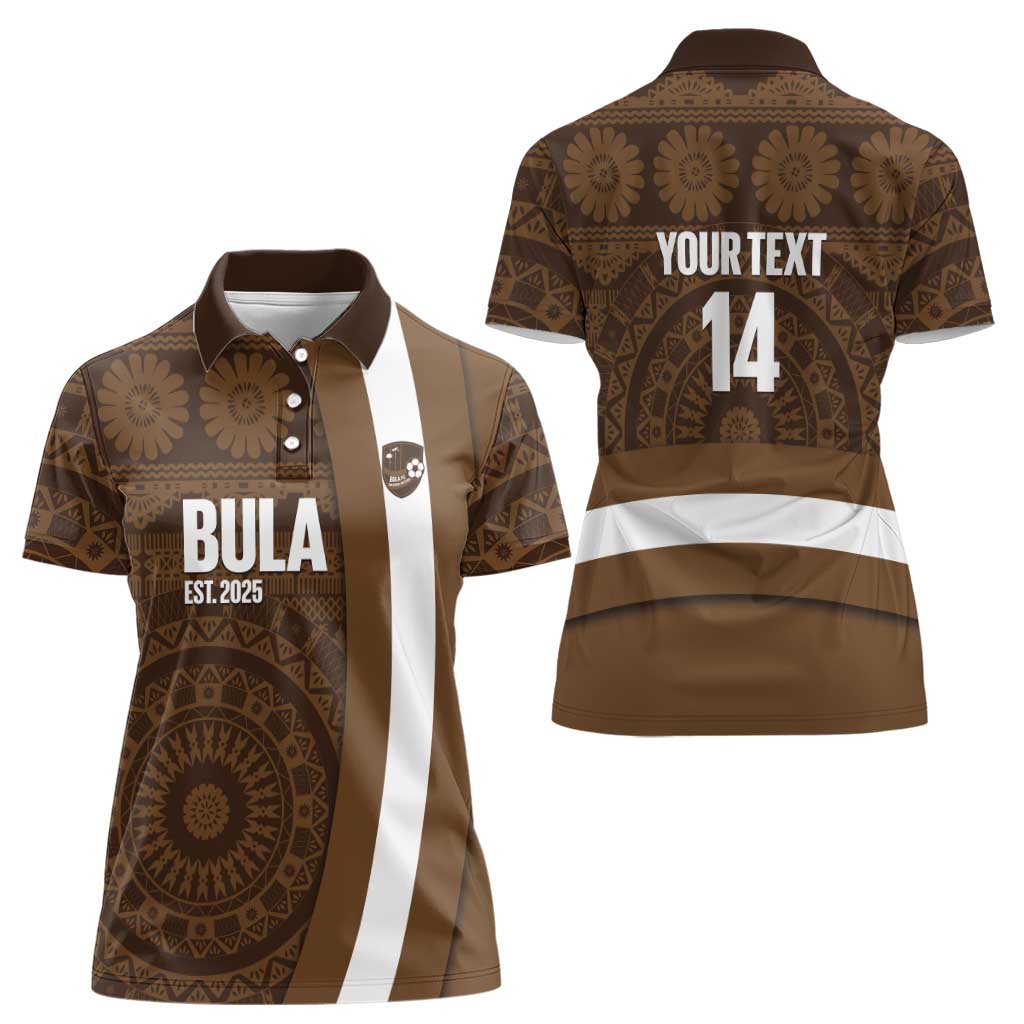 Bula Fiji Football Custom Women Polo Shirt One Vanua One Team Tapa Pattern LT14 - Polynesian Pride