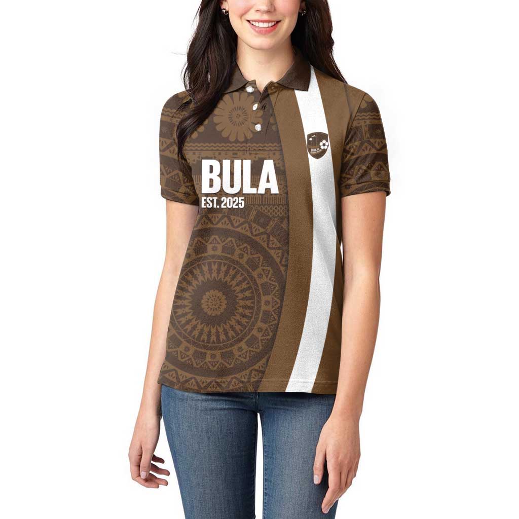 Bula Fiji Football Custom Women Polo Shirt One Vanua One Team Tapa Pattern LT14 - Polynesian Pride