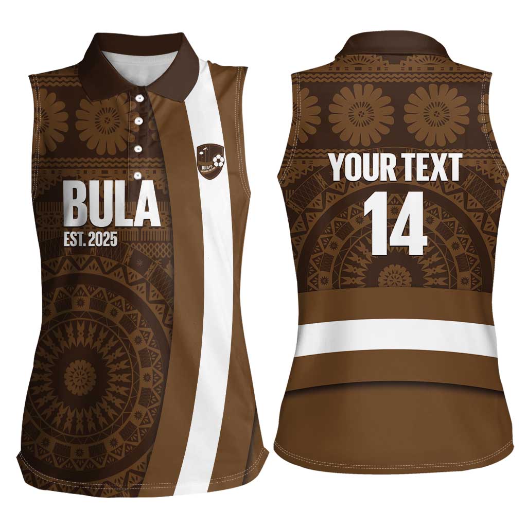 Bula Fiji Football Custom Women Sleeveless Polo Shirt One Vanua One Team Tapa Pattern LT14 - Polynesian Pride