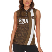 Bula Fiji Football Custom Women Sleeveless Polo Shirt One Vanua One Team Tapa Pattern LT14 - Polynesian Pride