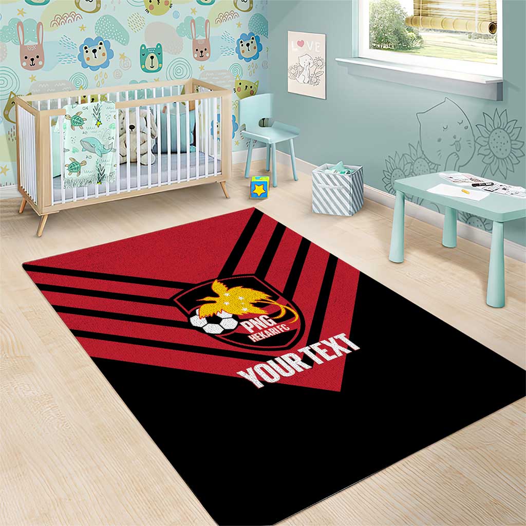 Hekari Papua New Guinea Football Custom Area Rug Go PNG Red Army LT14 - Polynesian Pride