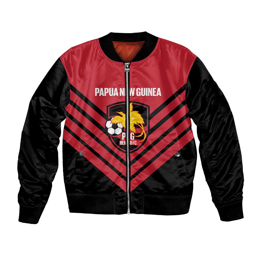 Hekari Papua New Guinea Football Custom Bomber Jacket Go PNG Red Army