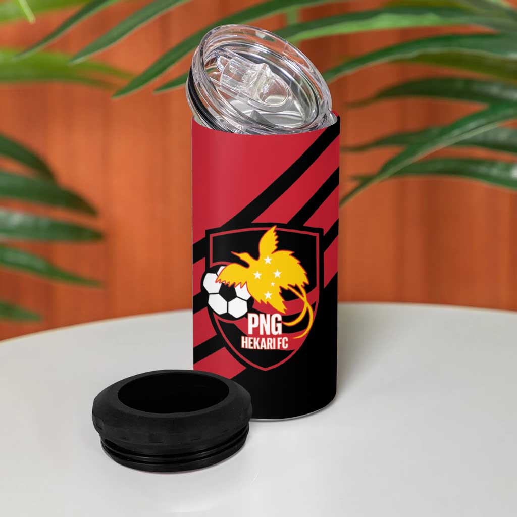 Hekari Papua New Guinea Football Custom 4 in 1 Can Cooler Tumbler Go PNG Red Army