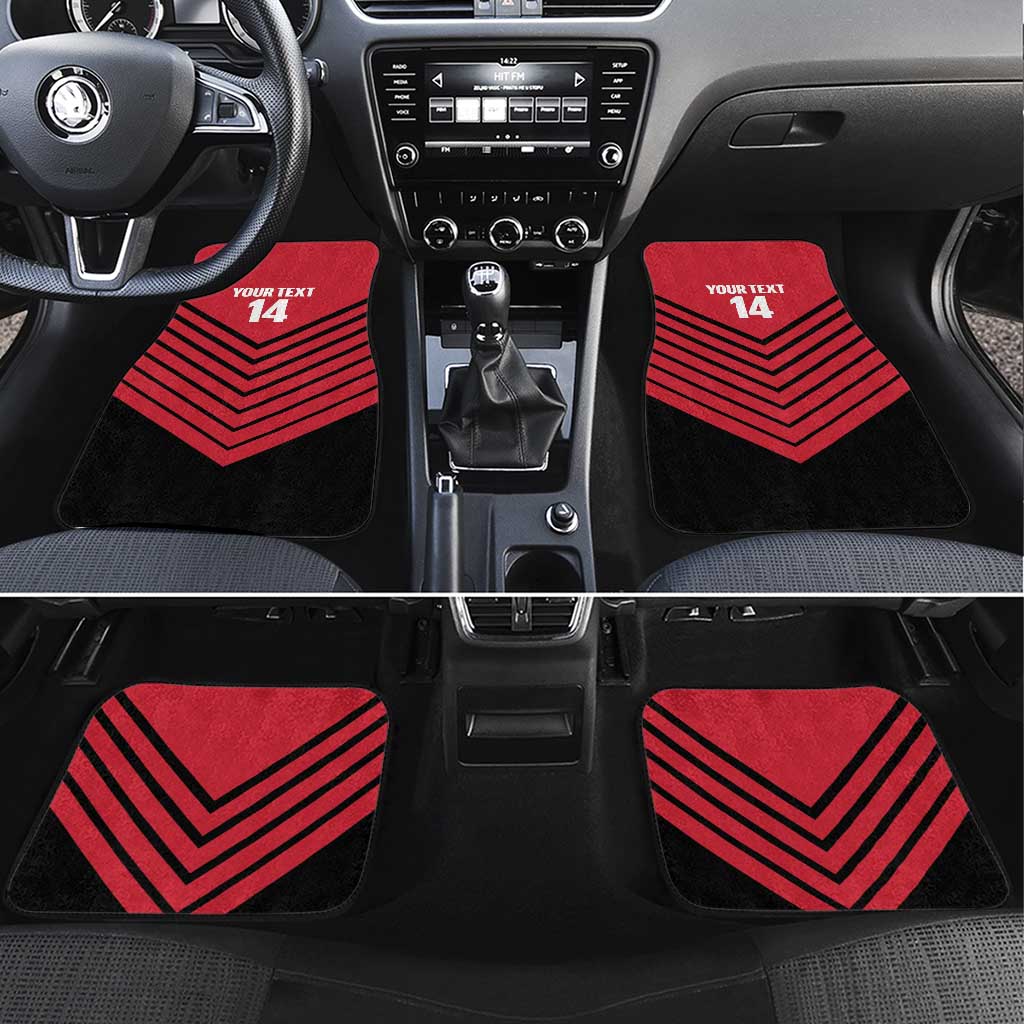 Hekari Papua New Guinea Football Custom Car Mats Go PNG Red Army LT14 Set 4pcs Red - Polynesian Pride