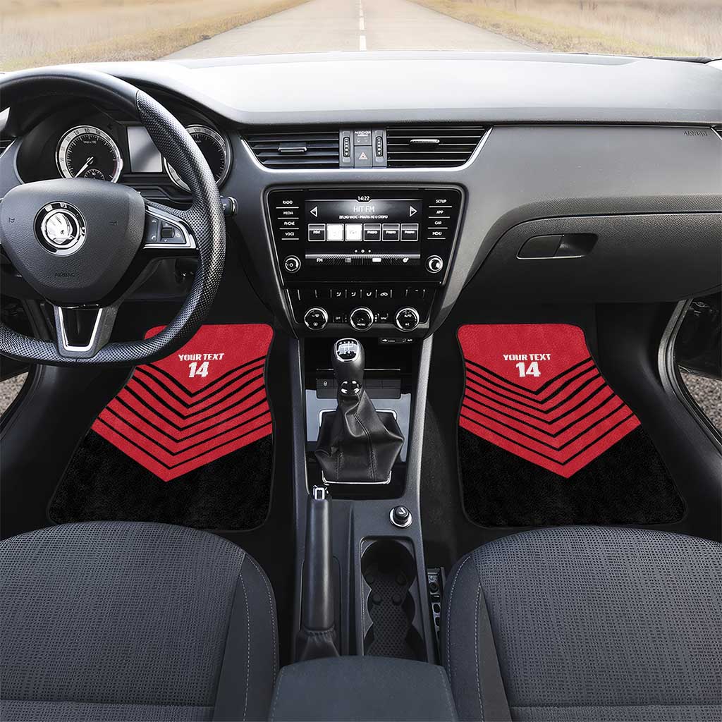 Hekari Papua New Guinea Football Custom Car Mats Go PNG Red Army LT14 Set 2pcs - Front Red - Polynesian Pride