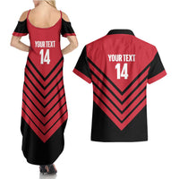 Hekari Papua New Guinea Football Custom Couples Matching Summer Maxi Dress and Hawaiian Shirt Go PNG Red Army LT14 - Polynesian Pride