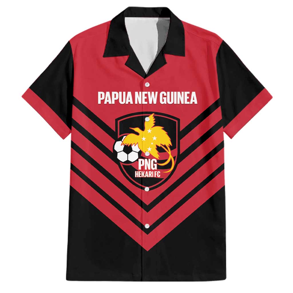 Hekari Papua New Guinea Football Custom Family Matching Off Shoulder Maxi Dress and Hawaiian Shirt Go PNG Red Army LT14 Dad's Shirt - Short Sleeve Red - Polynesian Pride