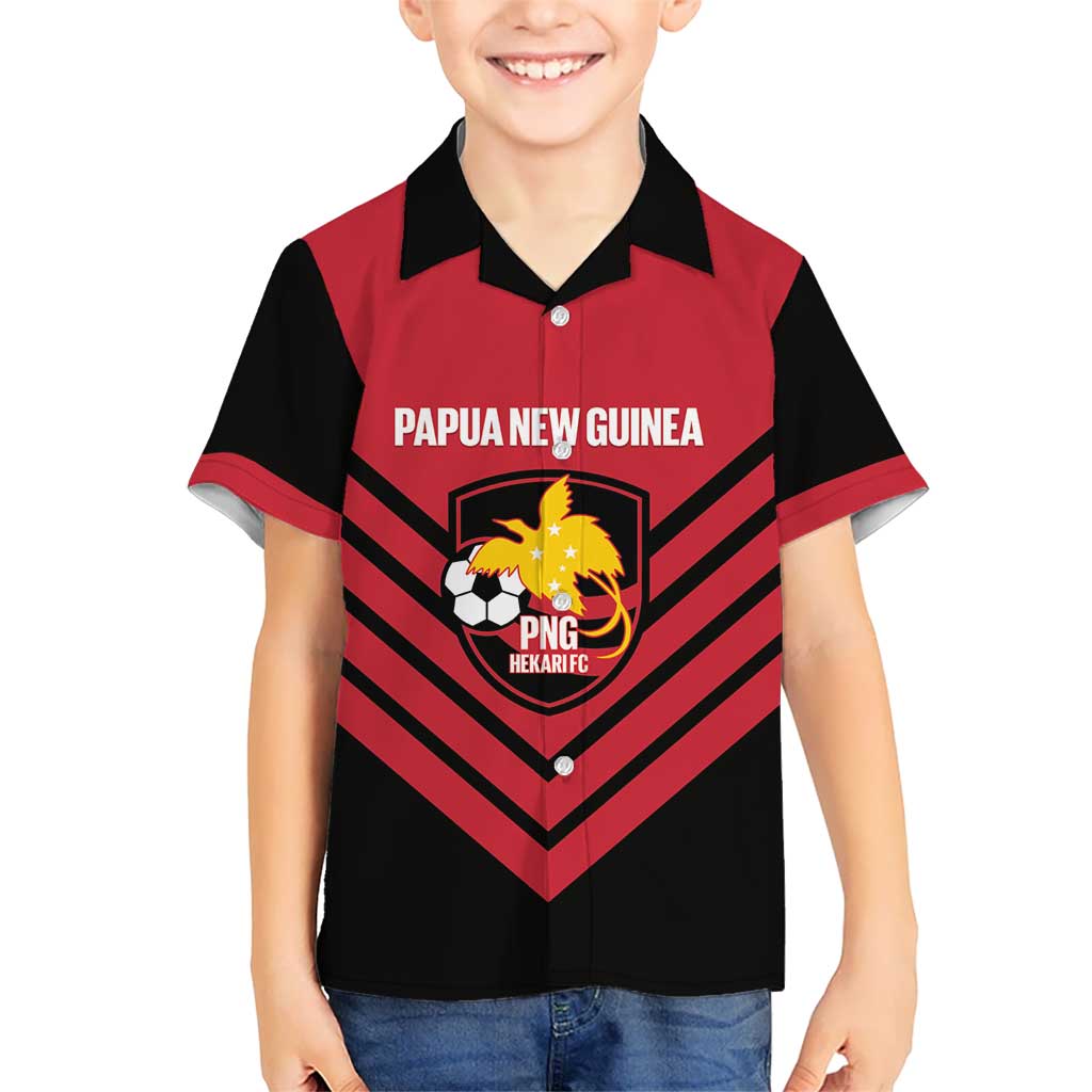 Hekari Papua New Guinea Football Custom Family Matching Summer Maxi Dress and Hawaiian Shirt Go PNG Red Army LT14 Son's Shirt Red - Polynesian Pride