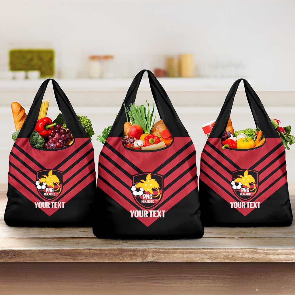 Hekari Papua New Guinea Football Custom Grocery Bag Go PNG Red Army LT14 3-pack One Size Red - Polynesian Pride