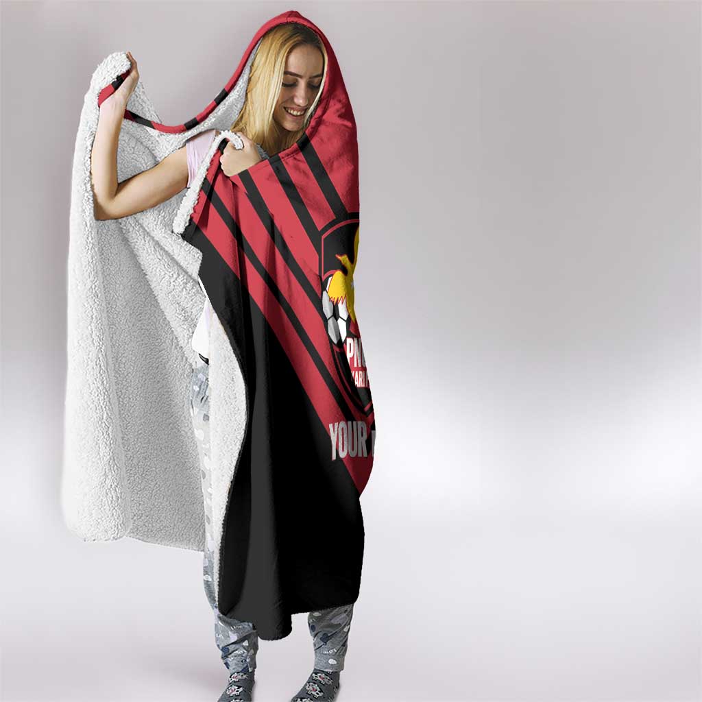 Hekari Papua New Guinea Football Custom Hooded Blanket Go PNG Red Army LT14 - Polynesian Pride
