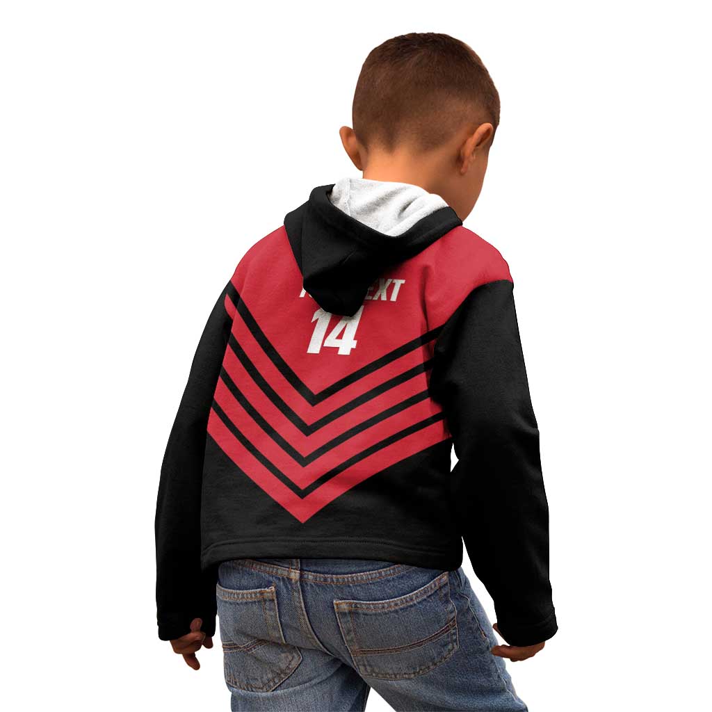 Hekari Papua New Guinea Football Custom Kid Hoodie Go PNG Red Army