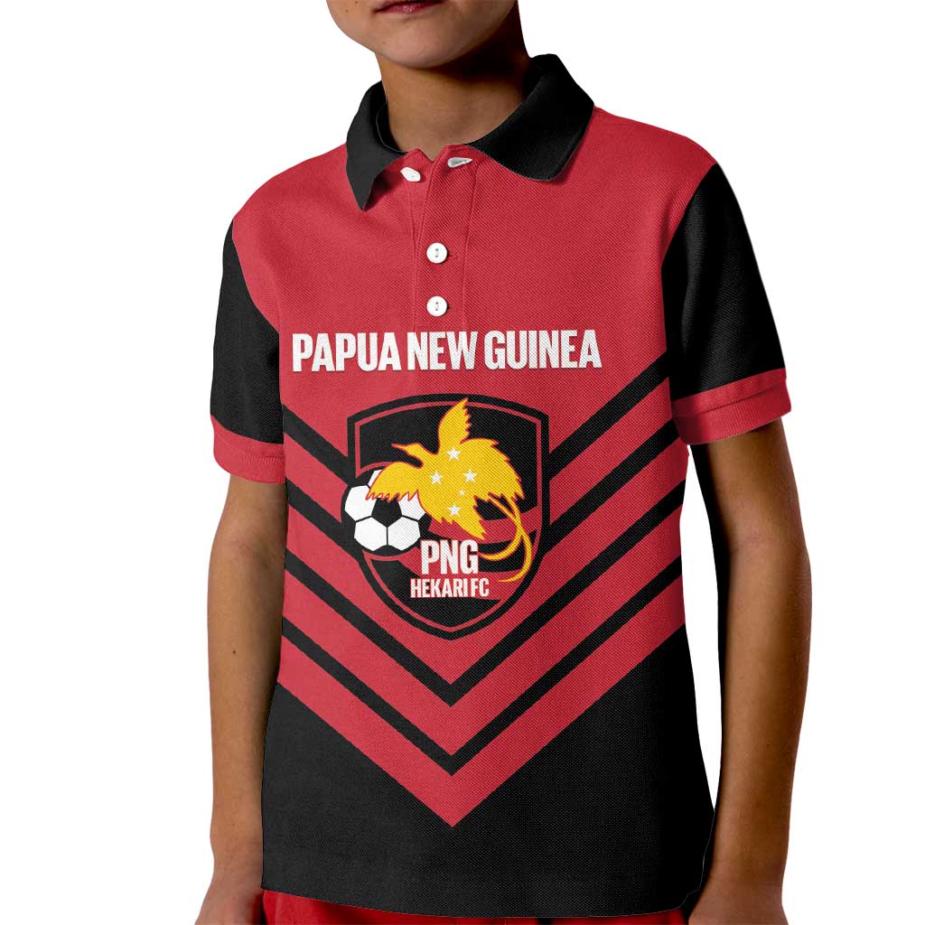 Hekari Papua New Guinea Football Custom Kid Polo Shirt Go PNG Red Army