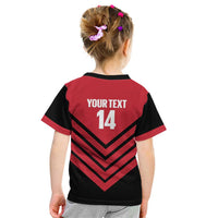 Hekari Papua New Guinea Football Custom Kid T Shirt Go PNG Red Army LT14 - Polynesian Pride