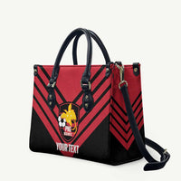 Hekari Papua New Guinea Football Custom Leather Bag Go PNG Red Army LT14 Red - Polynesian Pride