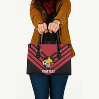 Hekari Papua New Guinea Football Custom Leather Bag Go PNG Red Army LT14 - Polynesian Pride