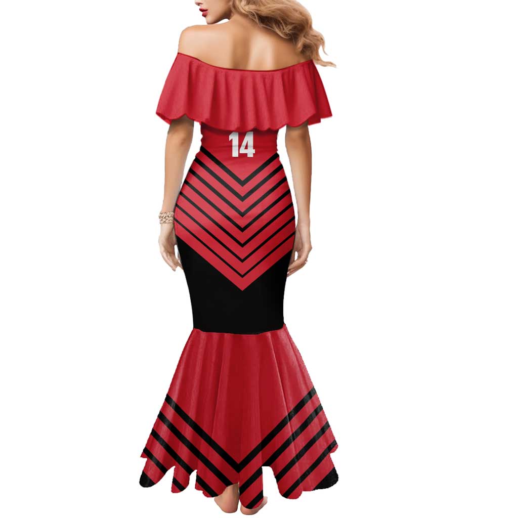 Hekari Papua New Guinea Football Custom Mermaid Dress Go PNG Red Army