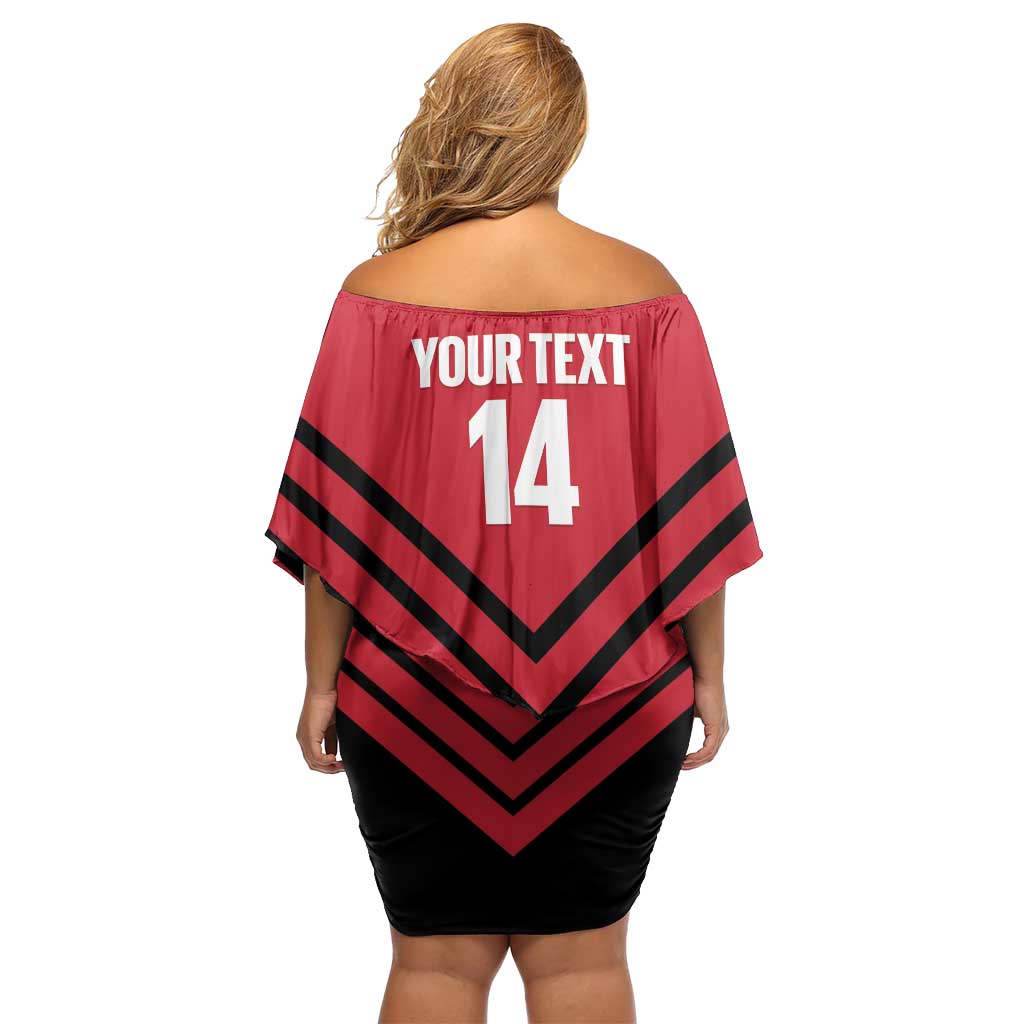 Hekari Papua New Guinea Football Custom Off Shoulder Short Dress Go PNG Red Army