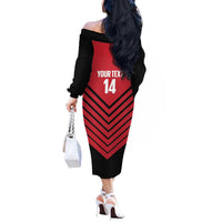 Hekari Papua New Guinea Football Custom Off The Shoulder Long Sleeve Dress Go PNG Red Army