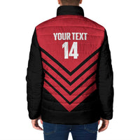 Hekari Papua New Guinea Football Custom Padded Jacket Go PNG Red Army LT14 - Polynesian Pride