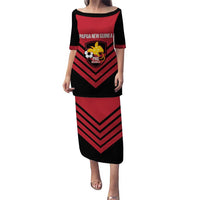 Hekari Papua New Guinea Football Custom Puletasi Go PNG Red Army LT14 Long Dress Red - Polynesian Pride