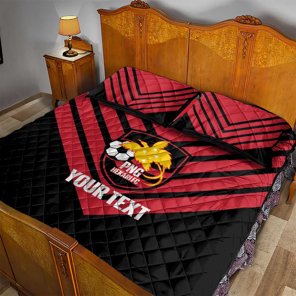Hekari Papua New Guinea Football Custom Quilt Bed Set Go PNG Red Army LT14 - Polynesian Pride