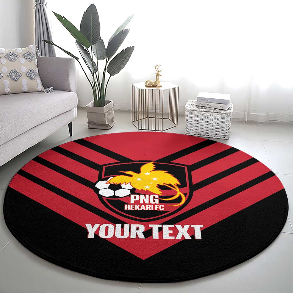 Hekari Papua New Guinea Football Custom Round Carpet Go PNG Red Army LT14 - Polynesian Pride