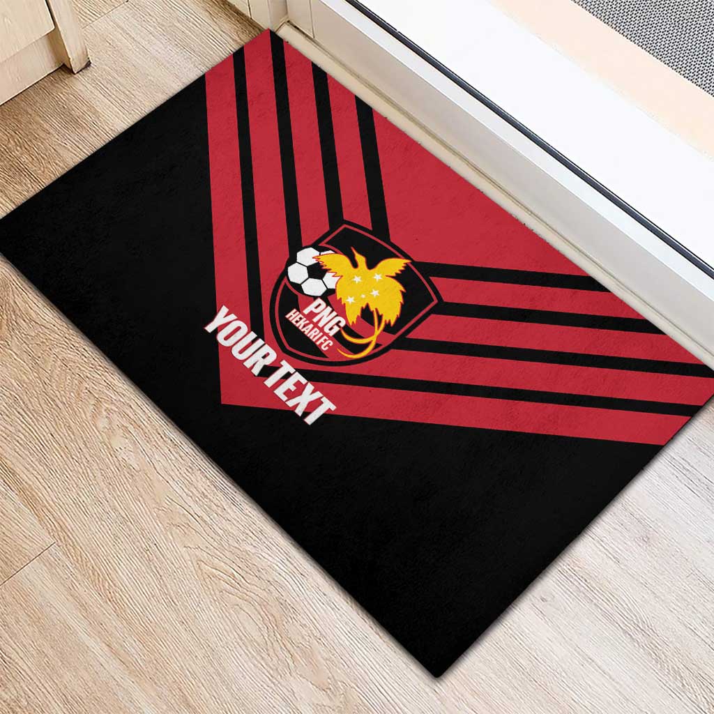 Hekari Papua New Guinea Football Custom Rubber Doormat Go PNG Red Army LT14 - Polynesian Pride