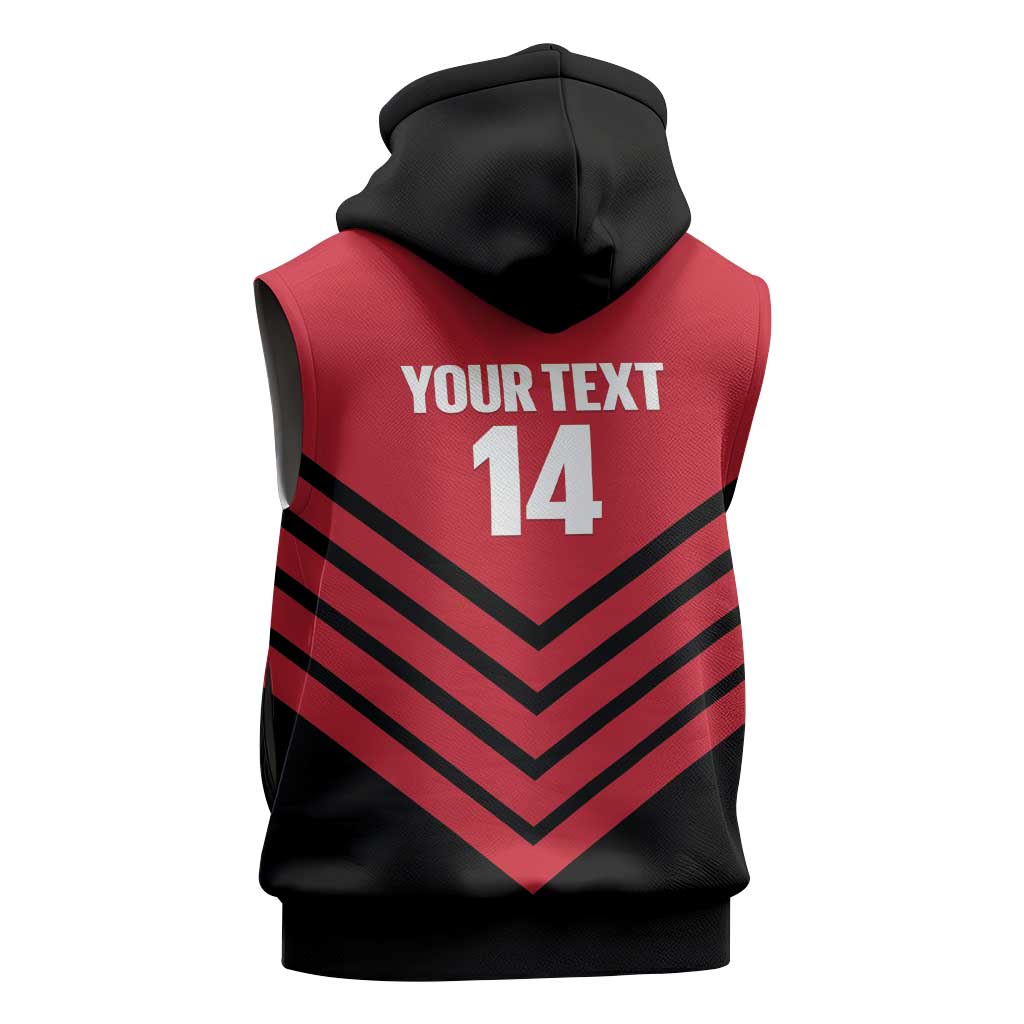 Hekari Papua New Guinea Football Custom Sleeveless Hoodie Go PNG Red Army