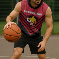 Hekari Papua New Guinea Football Custom Sleeveless Hoodie Go PNG Red Army