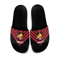 Hekari Papua New Guinea Football Custom Slide Sandals Go PNG Red Army LT14 Red - Polynesian Pride