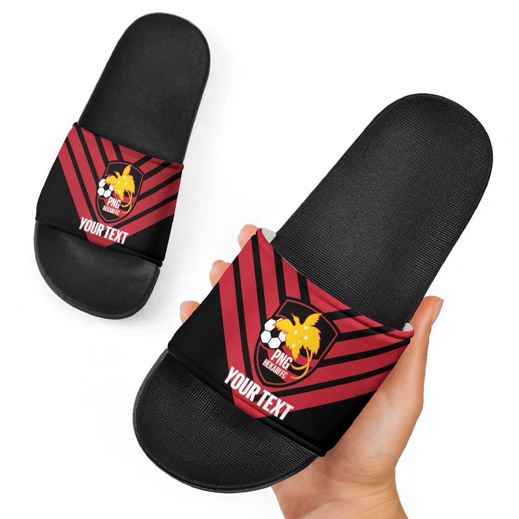 Hekari Papua New Guinea Football Custom Slide Sandals Go PNG Red Army LT14 - Polynesian Pride