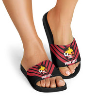 Hekari Papua New Guinea Football Custom Slide Sandals Go PNG Red Army LT14 - Polynesian Pride