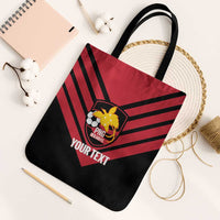 Hekari Papua New Guinea Football Custom Tote Bag Go PNG Red Army LT14 Black Strap One Size Red - Polynesian Pride