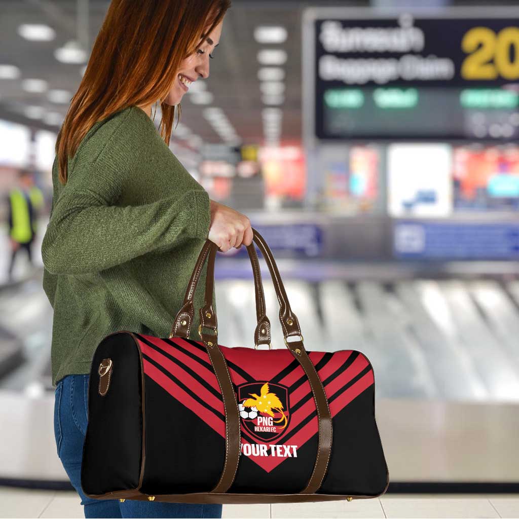 Hekari Papua New Guinea Football Custom Travel Bag Go PNG Red Army