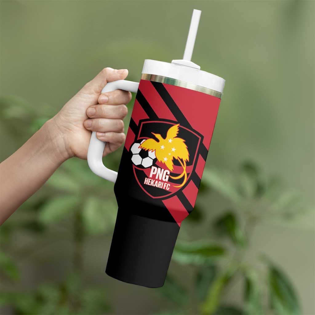 Hekari Papua New Guinea Football Custom Tumbler With Handle Go PNG Red Army LT14 - Polynesian Pride