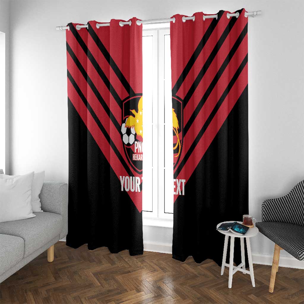 Hekari Papua New Guinea Football Custom Window Curtain Go PNG Red Army LT14 With Grommets Red - Polynesian Pride