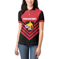 Hekari Papua New Guinea Football Custom Women Polo Shirt Go PNG Red Army LT14 - Polynesian Pride