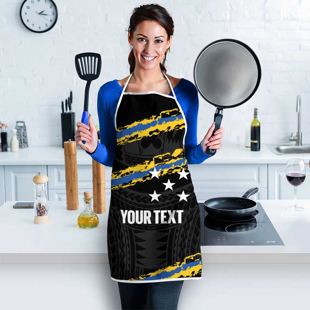 Kings Solomon Islands Football Custom Apron Come On Solomons Polynesian Grunge Style