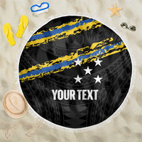 Kings Solomon Islands Football Custom Beach Blanket Come On Solomons Polynesian Grunge Style LT14 One Size 150cm Black - Polynesian Pride