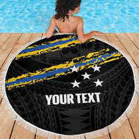 Kings Solomon Islands Football Custom Beach Blanket Come On Solomons Polynesian Grunge Style LT14 - Polynesian Pride