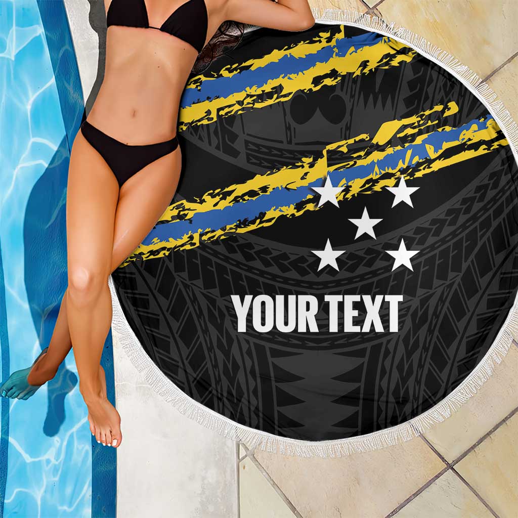 Kings Solomon Islands Football Custom Beach Blanket Come On Solomons Polynesian Grunge Style LT14 - Polynesian Pride